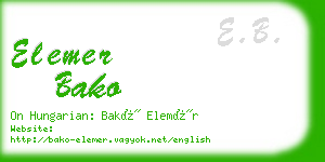 elemer bako business card
