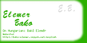 elemer bako business card